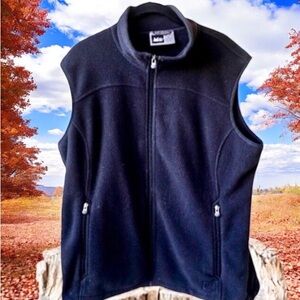 REI Polartec Fleece Vest Full Zip Black Pockets Warm Sports Hiking sz XL
